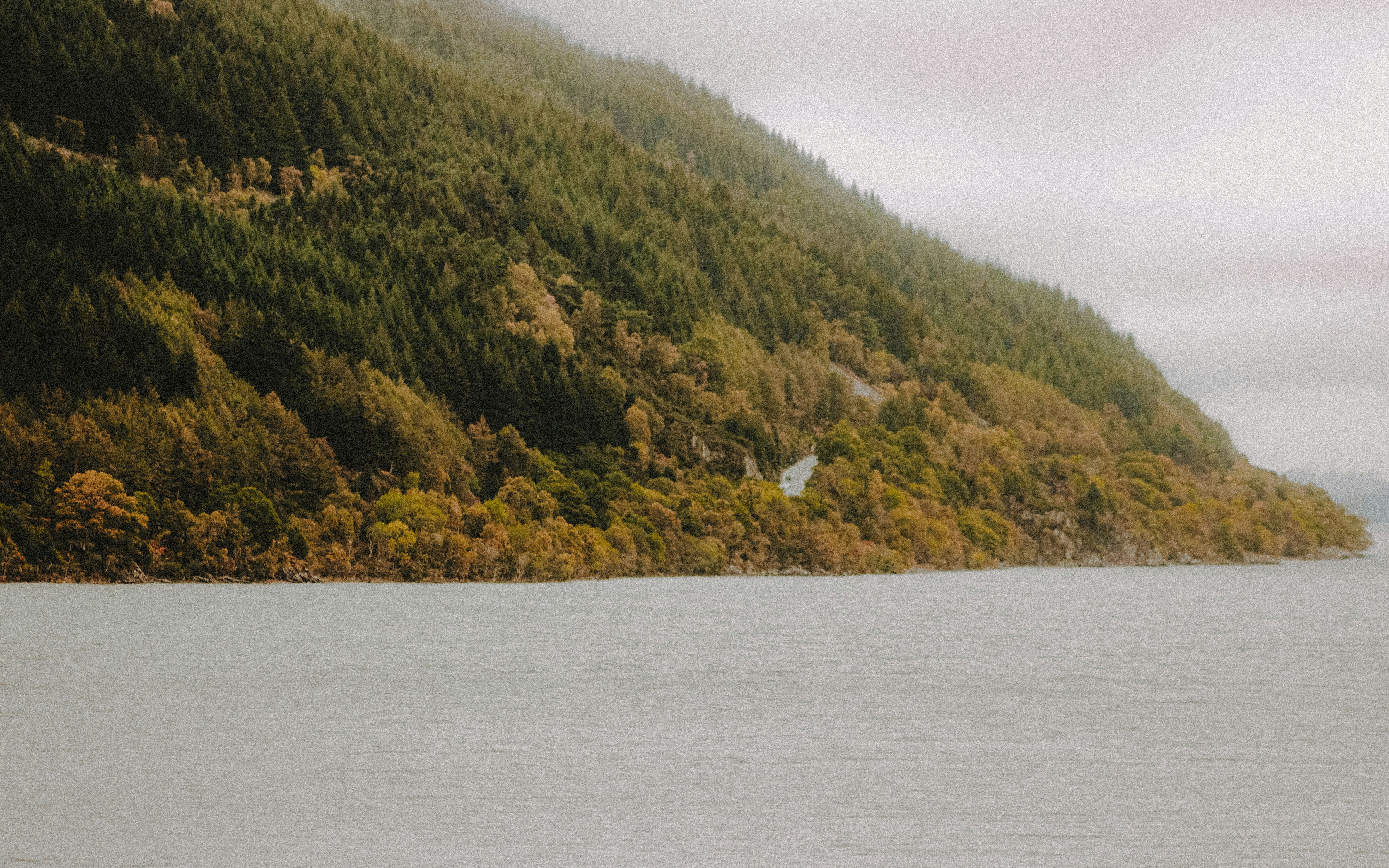 green and brown mountain beside body of water during daytime